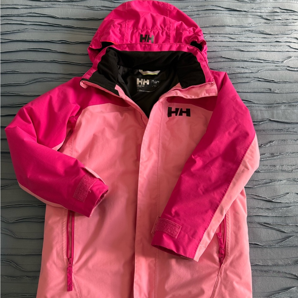 Helly Hansen Girls' Two-Tone Pink Waterproof Raincoat